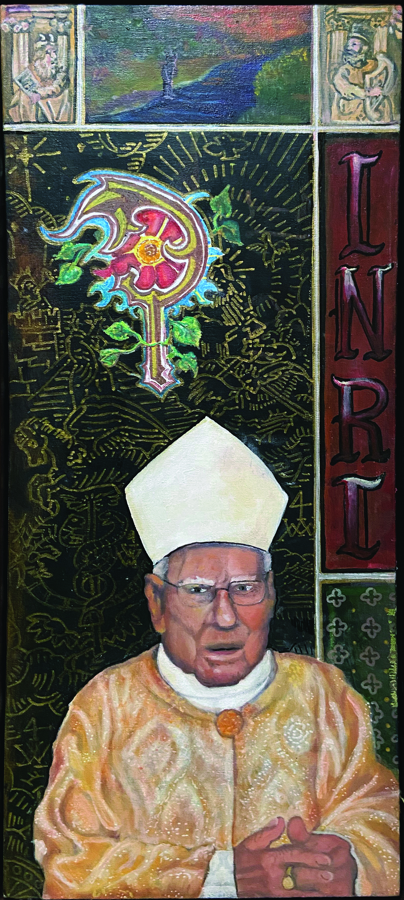 <i>In the beginning</i>. Oil on canvas, 12x28 inches created in 2024.